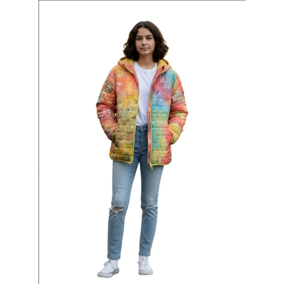 Alexa Rae Jackets & Blazers - Unisex Juniors Alexa Rae Puffer Jacket XL (18) Multi-color Tie-Dye